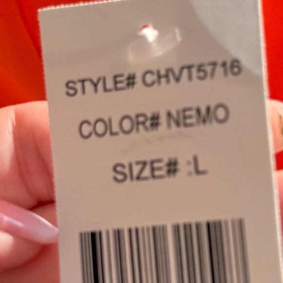 Women's Orange Sleeveless High Neck Flared Tank, S M. Lightweight and breezy. - Picture 2 of 3